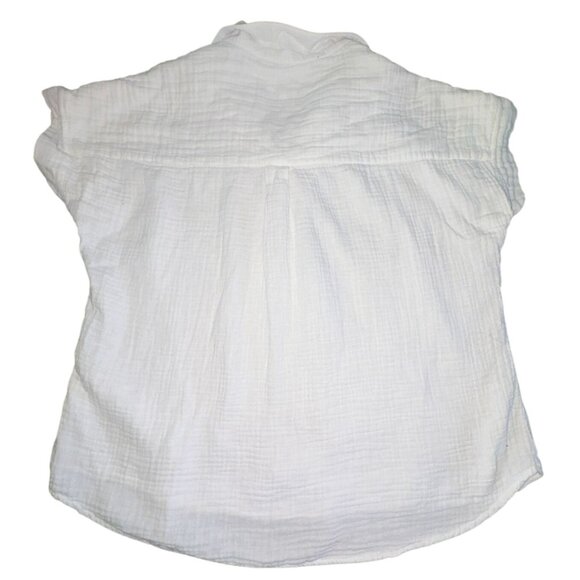 Thread & Supply Womens Short Sleeve, Collared Blouse-White-Size S-GUC - Picture 4 of 4